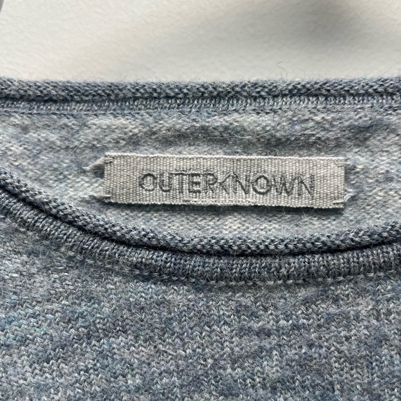 Outerknown Light Gray Crewneck Alpaca Wool Sweater - Picture 2 of 9